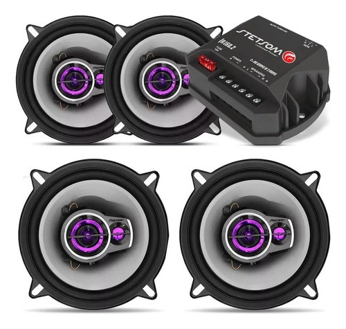 Kit 04 Alto Falante Renault Sandero Pioneer 5 200w + Módulo 0