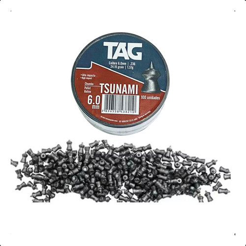 Chumbinho Tsunami 6mm Ntk Nitro Six 100u Para Carabina Cbc 0