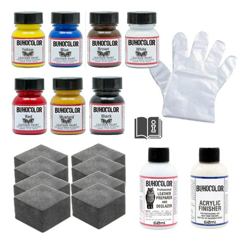 Kit 7 Colores Bordes De Cuero / Pu + Aplicadores +  Sellador 0