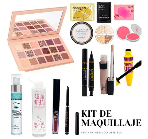 Kit De Maquillaje Completo 14 Artículos Sombras Rubor Y Más 1