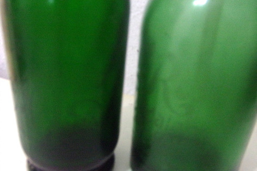 Dos Sifones Verdes Antiguos Con Cabeza De Plomo 1