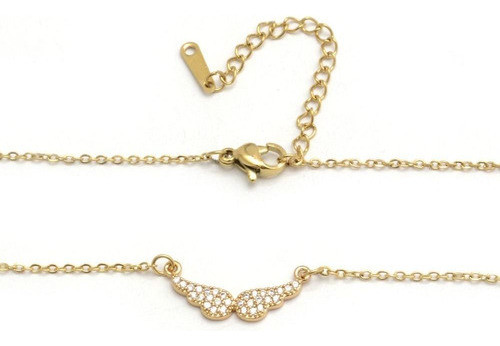 Collar Alas Con Micropave 40-45cm De Acero Dorado 0