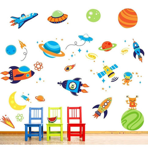 Vinilo Decorativo Pared [0aq7bigw] Cohetes 1