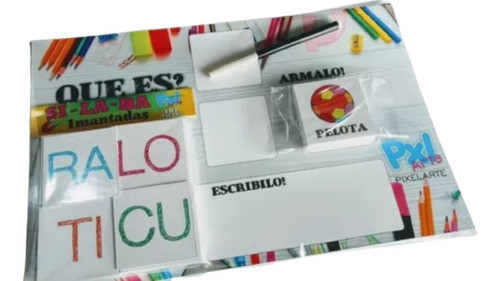 Silabario Imágenes + Pizarra + Fibra Lindo Regalo Didáctico 0