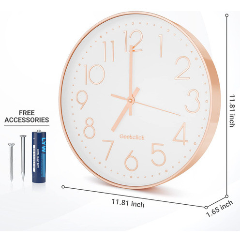 Geekclick Reloj De Pared De 12 Pulgadas [bateria Incluida], 1