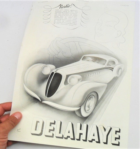 Delahaye 1938 Publicidad Revista No Folleto Antiguo Auto 0