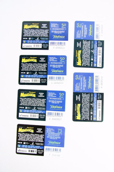 6 Cartões Telefônicos Madagascar 1