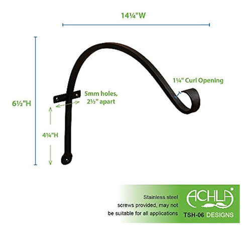 Achla Designs Curvado Hasta El Soporte De Pared Gancho 18 Pu 1