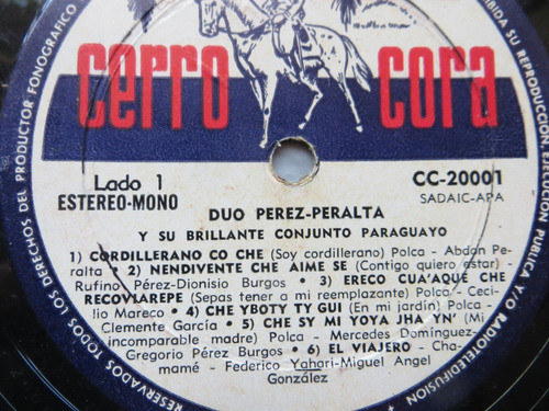Duo Perez-peralta Cerro Cora Cc-20001 Vinilo Lp 1