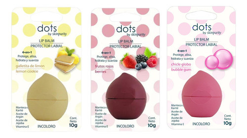 Bálsamo Labial Chicle + Galleta De Limón + Frutos Rojos Dots 0