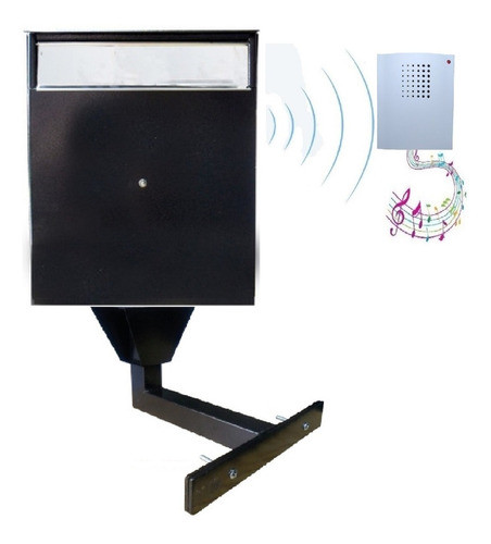 Buzon Metalico Grande + Soporte Reja + Timbre Inalambrico Ku 1