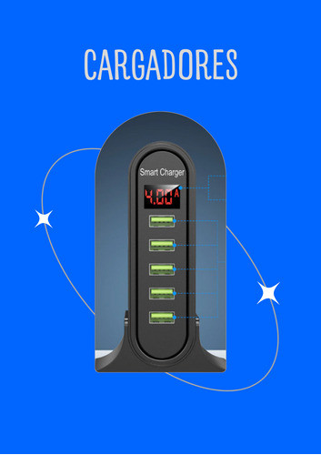 Cargador Para Escritorio Con Varios Puertos 1