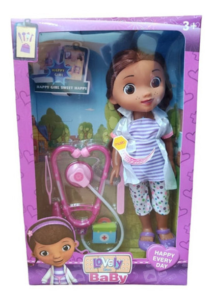 Muñeca Doctora Juguetes Con Accesorios Articulada Y Sonido 0