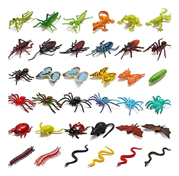 Juego De 73 Mini Bichos Falsos De Plástico, Juguete De Insec 1