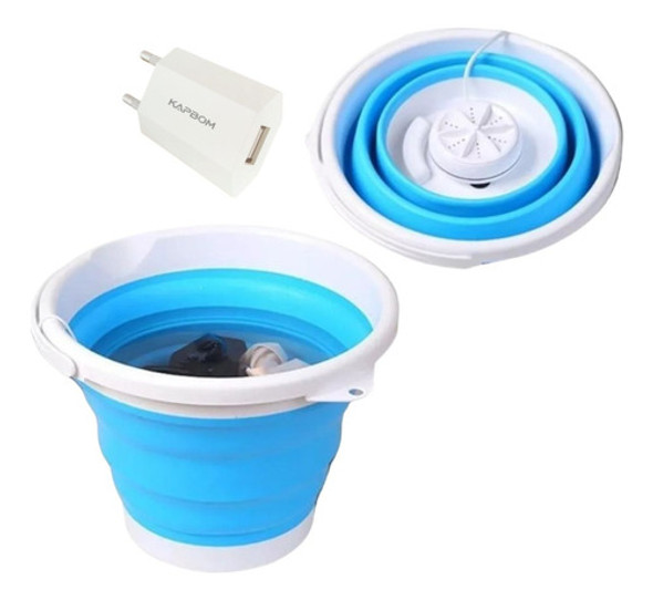Mini Maquina Balde Lavar Usb Portatil Roupa Viagem 0
