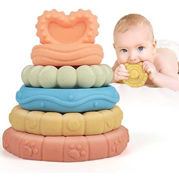 Anillos Apilables Sensoriales Suaves Para Bebés Y 0