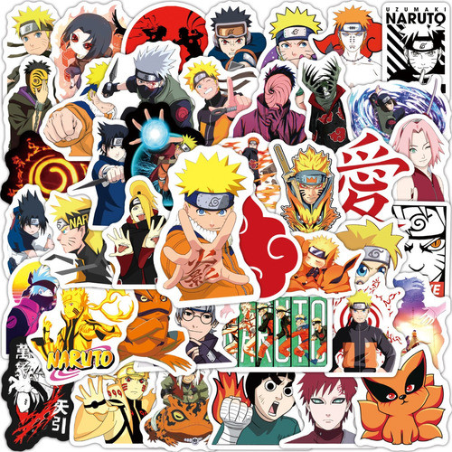 Stickers Naruto 50 Unidades Pvc Alta Calidad Pegotines 0