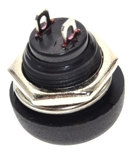 Pulsador Negro Gabinete 250v 1a Na Pbs-33b 12mm  Itytarg 1