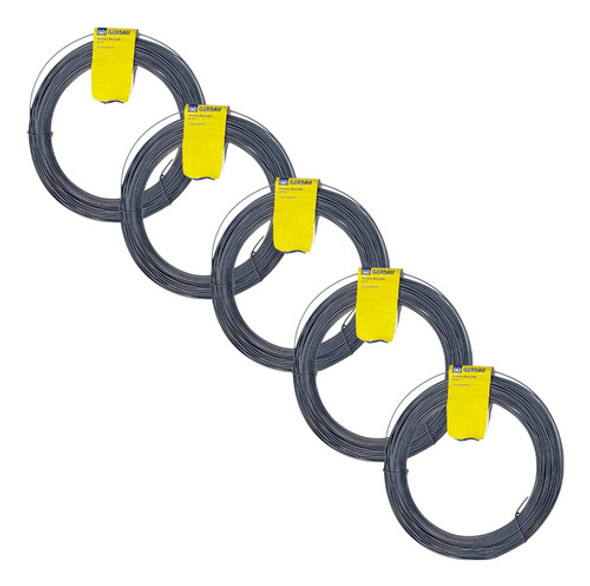 5 Rollos De Alambre Negro Recocido Nº16 X 1 Kilo Gerdau 0