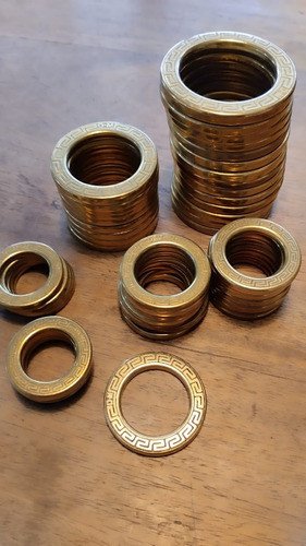 Argolla Bronce Labrada Dm 28 Mm X 4 Unidades 1