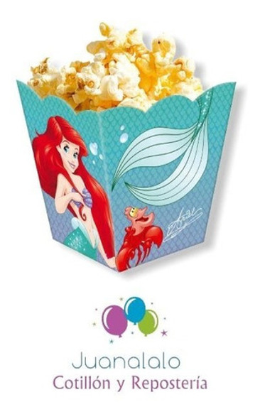 Cajita Pochoclera X 6 U Sirenita Ariel Disney Cumpleaños 0