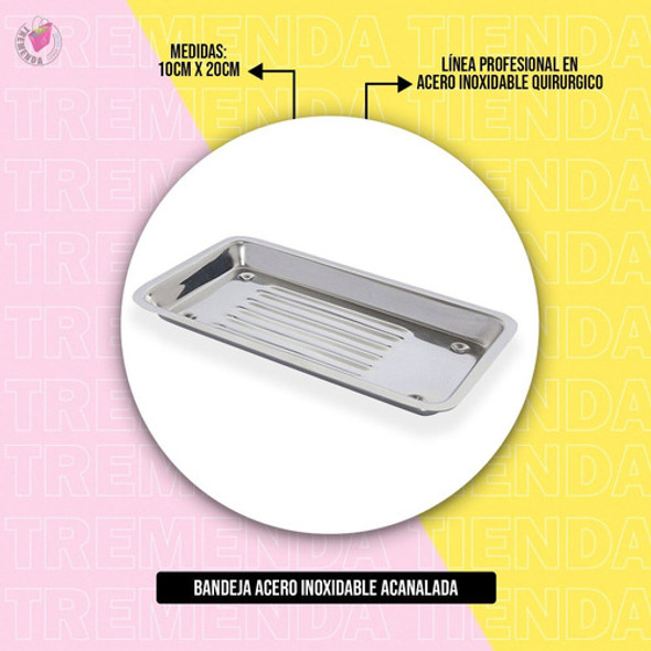 Bandeja Acero Inoxidable Acanalada 1