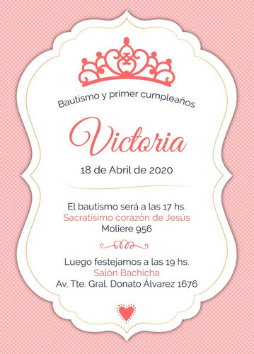 Tarjetas Bautismo Coronas 1