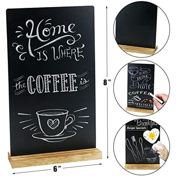 Mini Pizarras Para Mesa Con Base De Madera 15x 20cm 10u 1