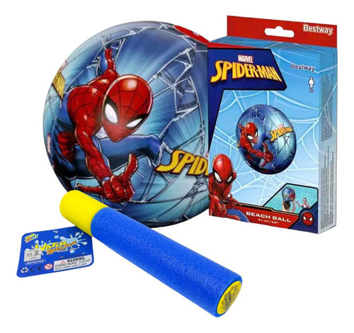 Kit Bola Inflável Homem-aranha 51cm Bestway  + Lançador 24cm 0