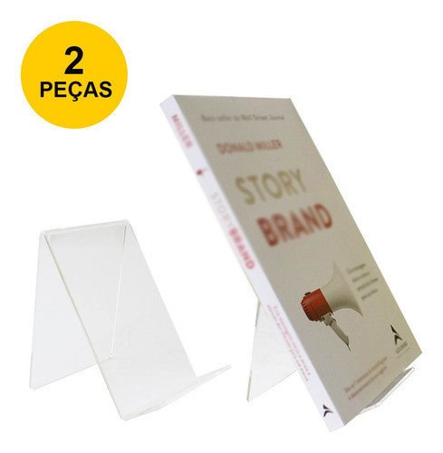 Suporte Em Acrílico Para Livro, Cd's E Dvd's - Kit 2 Peças 1