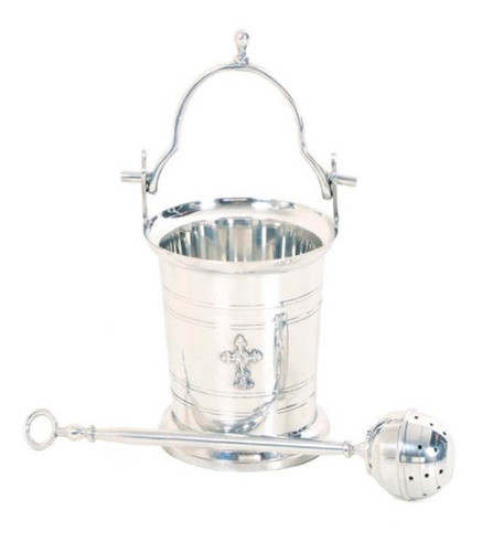 Conjunto Aspersório 600ml, 12,5cm Estanho Arte Sacra - Pjl3 0