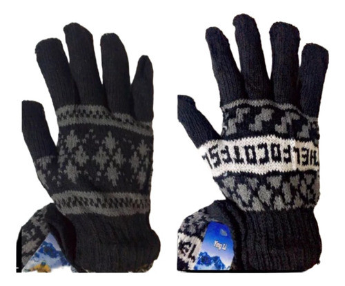Guantes De Lana Bariloche Economico Unisex Colores Oscuros 0