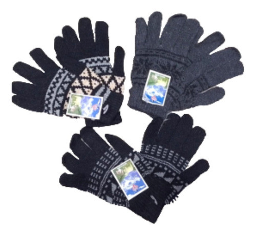 Guantes De Lana Bariloche Economico Unisex Colores Oscuros 1