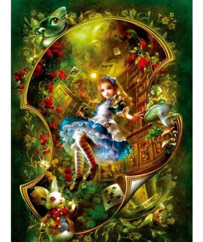 Kit De Pinturas Con Diamantes 5d Alicia En El Pais 30x40 Cm 0