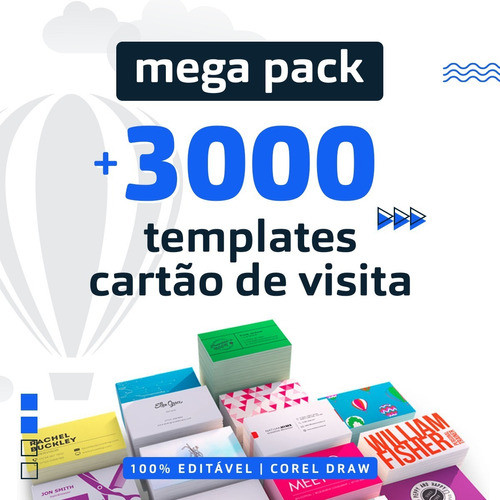 3.000 Cartão De Visita Arte Final Modelos Vetor - Envio Imed 0