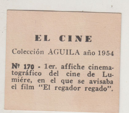 1954 Primer Affiche Del Cine Lumiere Tarjeta Unica Uruguay 1