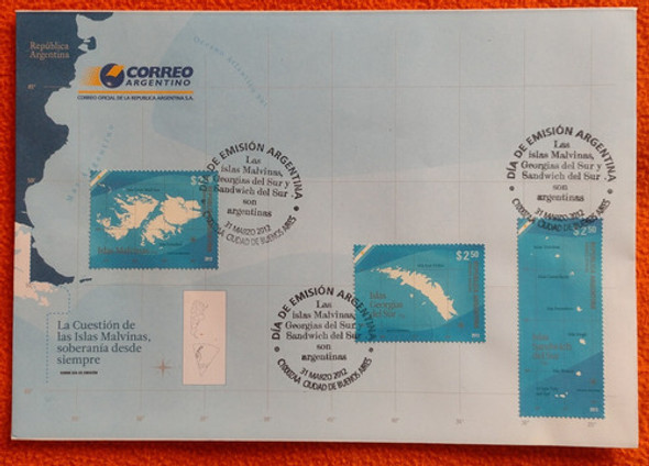 Sobre Y Estampillas Conmemorativas De Las Islas Malvinas 0