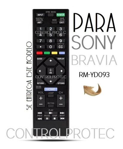 Control Remoto Para Sony Rm-yd093 Kdl-32r435a 24r425a 46r485 1