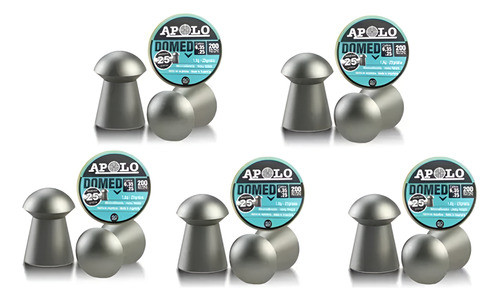 Balines Apolo Domed 6.35 25 Gr X 200 X 5 Latas Nuevo Modelo 0
