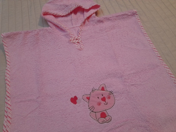 Toalla Poncho Bebe Rosa 1