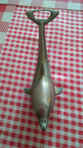Destapador Metal Bronce Delfin. 16cm Largo X 6cm Ancho. 0