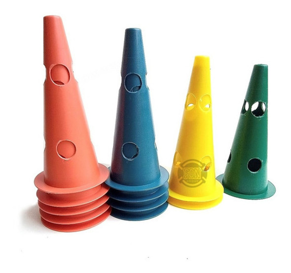 5 Conos 30cm C/agujeros Ranurado Rígido Entrenamienrto Fdn P 1
