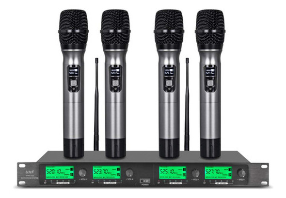 Sistema De Micrfono Inalmbrico Uhf De 4 Canales, 4 Micrfonos 0