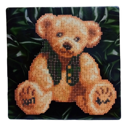 Kit Pintura Por Diamantes Cuadro Atril 20x20 Oso Peluche 0