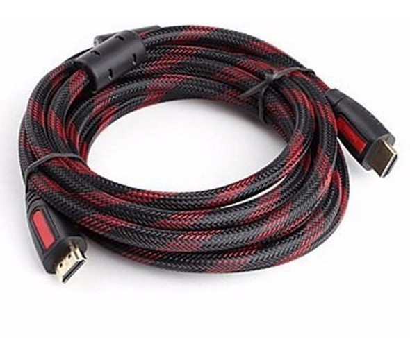 Cable Hdmi 5 Mtrs Filtros Full Hd 1080p Mallado Oro 0