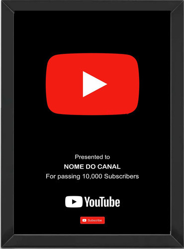 Cuadro Acrilico, Modelo Placa De Plata Youtube Premio, Canal 0