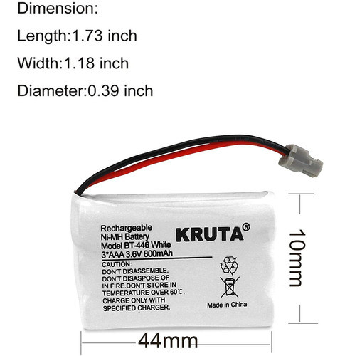 2 Baterias Bt-446 Para Uniden Bt-1005 Bt1005, Tru9460, Tru94 1