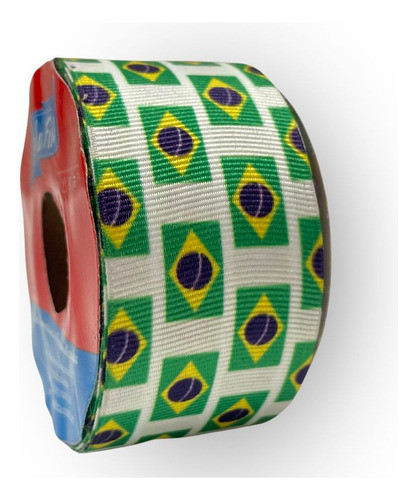 Fita De Gorgurão Estampada 38mm Bela Fita Nº9 - Branco Poá B 0