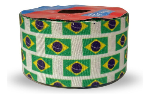 Fita De Gorgurão Estampada 38mm Bela Fita Nº9 - Branco Poá B 1