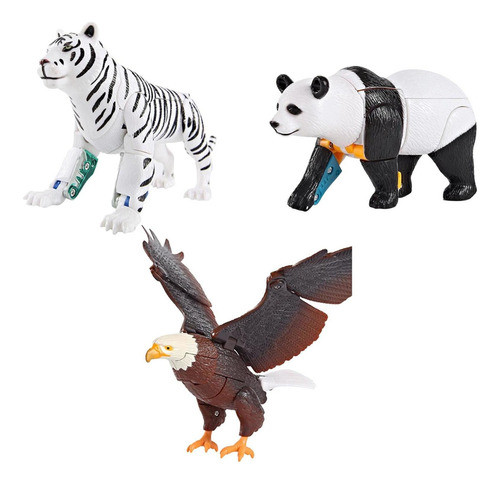 . Conjunto De 3 Brinquedos De Transformação De Animais De 0